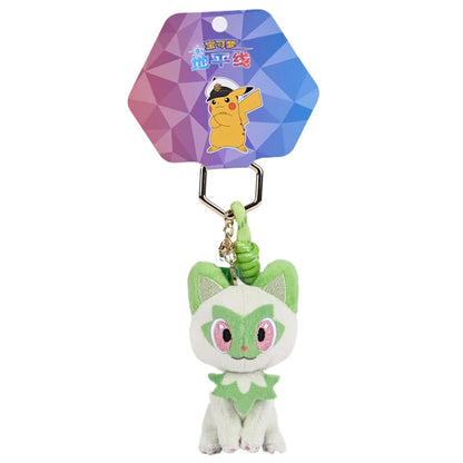 Anime Pokemon Kawaii Pikachu Keychain Eevee Mew Bulbasaur Charmander Snorlax Psyduck Stuffed Toy Cute Plush Keyring Doll Pendant