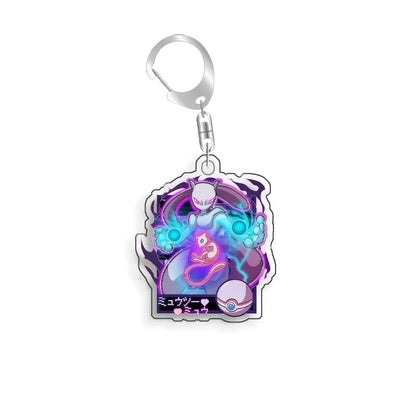 For Pokemon Elf Qikchu Snorlax Zeraora Eevee Charizard Gengar Acrylic Selfmade Cute Cartoon Anime Keychain Pendant Toy Gift 5cm