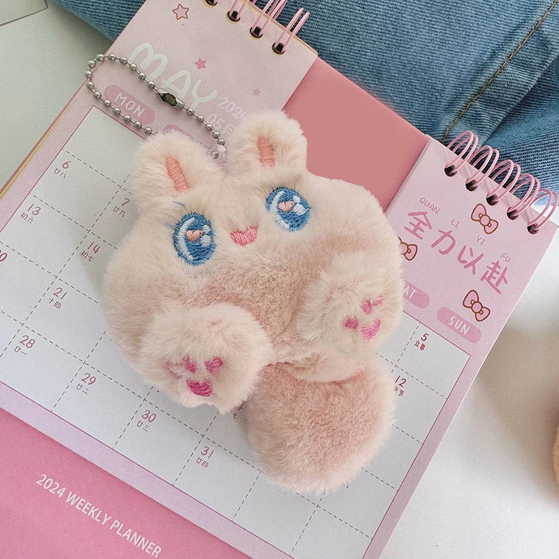 Fluffy Plush Cat Doll Keychain Cute Backpack Bag Pendant Gift For Children Girlfriend