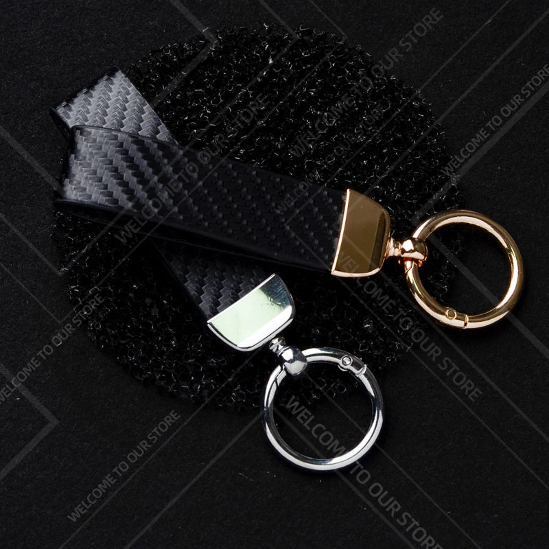 1PCS Car Keychain New JCW Logo For Mini Cooper S F54 F55 F56 F57 R58 R59 Widget Ornaments Metal Carbon Fiber Leather Key Chain