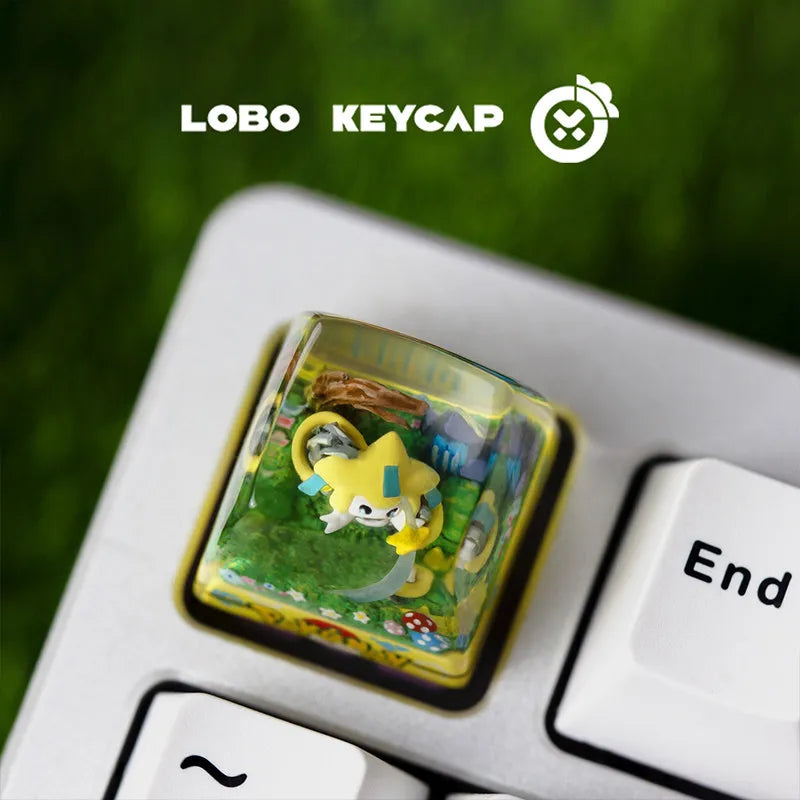 Pokemon Pikachu Transparent Esc Keycap Keyboard Accessories Anime Cute Resin Shrink Drip Glue handmade Keycaps Anime Fans Gift