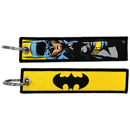 Embroidery Cool Keychain Motorcycles Cars Chaveiro American comics Manga Series Holder Pendant Portable Key Lanyard Accessories