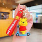 Winnie the Pooh Keychain Cute Winnie the Pooh Silicone Doll Pendant Car Bag Decoration Small Gift Keychain
