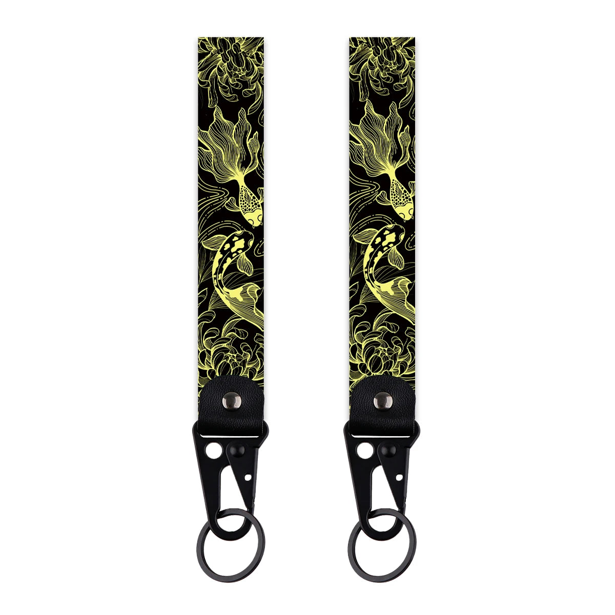 Koi Fish Wrist Keychain Good Luck Short Lanyard Key Ring Holder Multifunctional Wristband for Car Fashion Accessory for Women