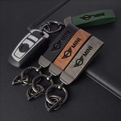 Car Hot Stamping Badge Keychain Zinc Alloy Keyring Accessories For MINI Cooper JCW WORKS R55 R56 F55 F56 R57 R58 R59 R60 R61