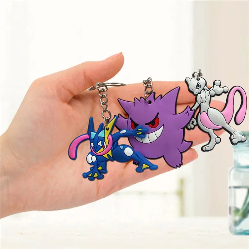 8pcs/lot Pokemon Keychains Kids Pikachu Birthday Party Supplies Gift Bag Filler Stuffer School Carnival Reward Party Decoration