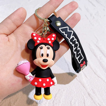 Mickey Minnie PVC Keychain Doll Action Figural Couple Car Key Chain Pendant Hanging Ornaments Wedding Gifts