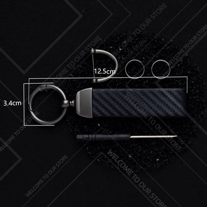 1PCS Car Keychain New JCW Logo For Mini Cooper S F54 F55 F56 F57 R58 R59 Widget Ornaments Metal Carbon Fiber Leather Key Chain