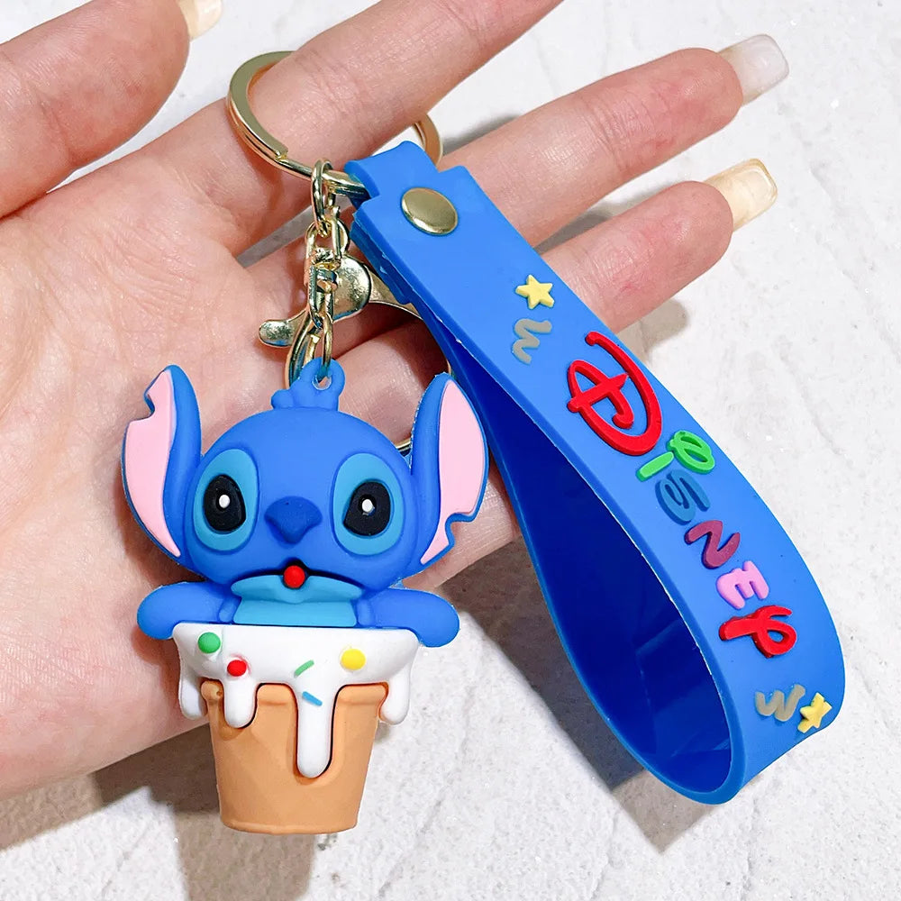 Winnie The Pooh Keychain Cute Bag Decoration Cartoon Couple Silicone Doll Piglet Tigger Eeyore Car Keyring Festival Gifts