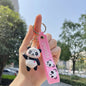 Cute Hold Bamboo Panda Keychain Silicone Giant Panda Schoolbag Doll Pendant Car Keyring Accessories Ornaments Small Gift