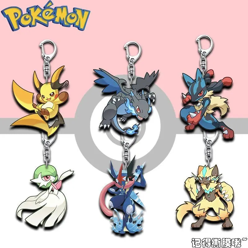 Pokemon Acrylic Keychain Charizard Greninja Lucario Gardevoir Luxray Cute Character Backpack Acrylic Pendant Anime Peipheral Toy