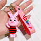 Winnie The Pooh Keychain Cute Bag Decoration Cartoon Couple Silicone Doll Piglet Tigger Eeyore Car Keyring Festival Gifts
