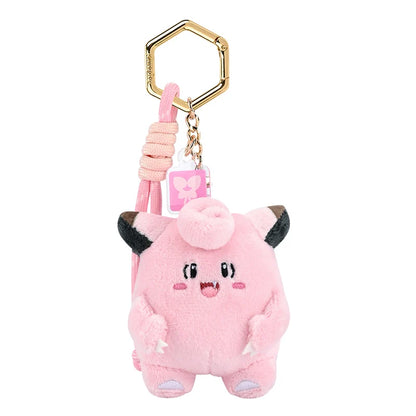 Anime Pokemon Kawaii Pikachu Keychain Eevee Mew Bulbasaur Charmander Snorlax Psyduck Stuffed Toy Cute Plush Keyring Doll Pendant