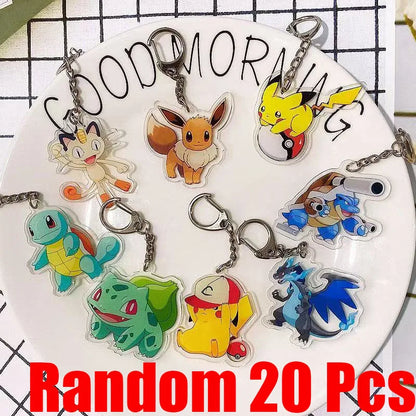 Pokemon Characters Pikachu Bulbasaur Acrylic Keychain Bag Charms Accessories Backpack Pendant Key Holder Friend Gifts