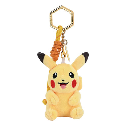 Anime Pokemon Kawaii Pikachu Keychain Eevee Mew Bulbasaur Charmander Snorlax Psyduck Stuffed Toy Cute Plush Keyring Doll Pendant