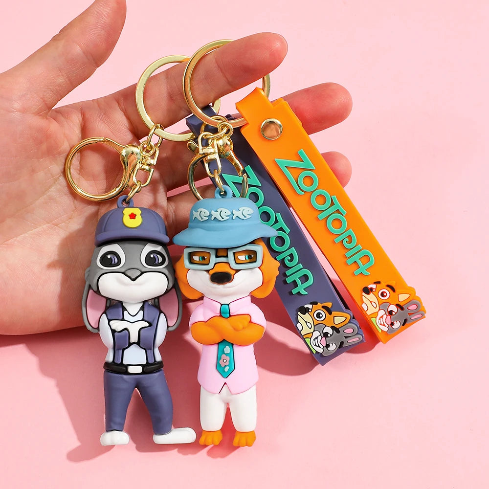 New Anime Zootopia 2 Figure Cute PVC Doll Car Key Ring Accessories Bag Pendant Charm Perfect Christmas Gift for Her
