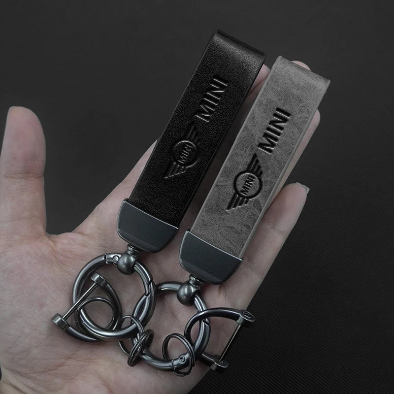 Car Hot Stamping Badge Keychain Zinc Alloy Keyring Accessories For MINI Cooper JCW WORKS R55 R56 F55 F56 R57 R58 R59 R60 R61