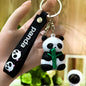 Cute Hold Bamboo Panda Keychain Silicone Giant Panda Schoolbag Doll Pendant Car Keyring Accessories Ornaments Small Gift