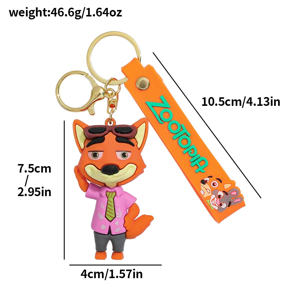 New Anime Zootopia 2 Figure Cute PVC Doll Car Key Ring Accessories Bag Pendant Charm Perfect Christmas Gift for Her