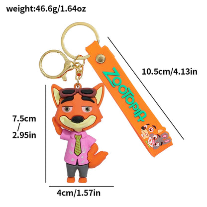 New Anime Zootopia 2 Figure Cute PVC Doll Car Key Ring Accessories Bag Pendant Charm Perfect Christmas Gift for Her