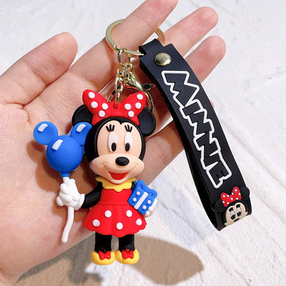 Mickey Minnie PVC Keychain Doll Action Figural Couple Car Key Chain Pendant Hanging Ornaments Wedding Gifts