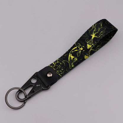 Koi Fish Wrist Keychain Good Luck Short Lanyard Key Ring Holder Multifunctional Wristband for Car Fashion Accessory for Women