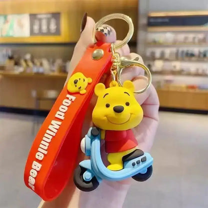 Winnie the Pooh Keychain Cute Winnie the Pooh Silicone Doll Pendant Car Bag Decoration Small Gift Keychain