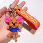 Winnie The Pooh Keychain Cute Bag Decoration Cartoon Couple Silicone Doll Piglet Tigger Eeyore Car Keyring Festival Gifts