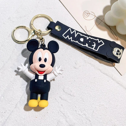 Disney PVC Figure Mickey and Minnie Mouse Keychains Creative Gift Car Metal Key Chain Accessories Gift for Friend