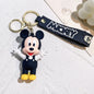 Disney PVC Figure Mickey and Minnie Mouse Keychains Creative Gift Car Metal Key Chain Accessories Gift for Friend