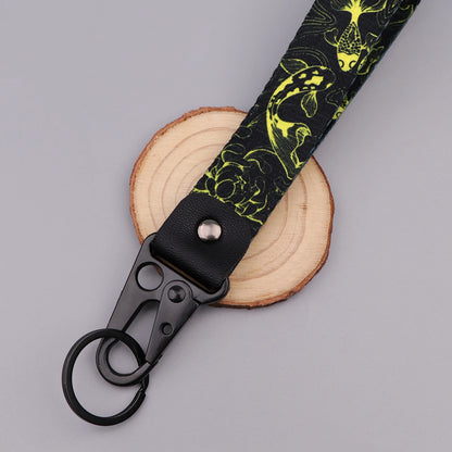Koi Fish Wrist Keychain Good Luck Short Lanyard Key Ring Holder Multifunctional Wristband for Car Fashion Accessory for Women