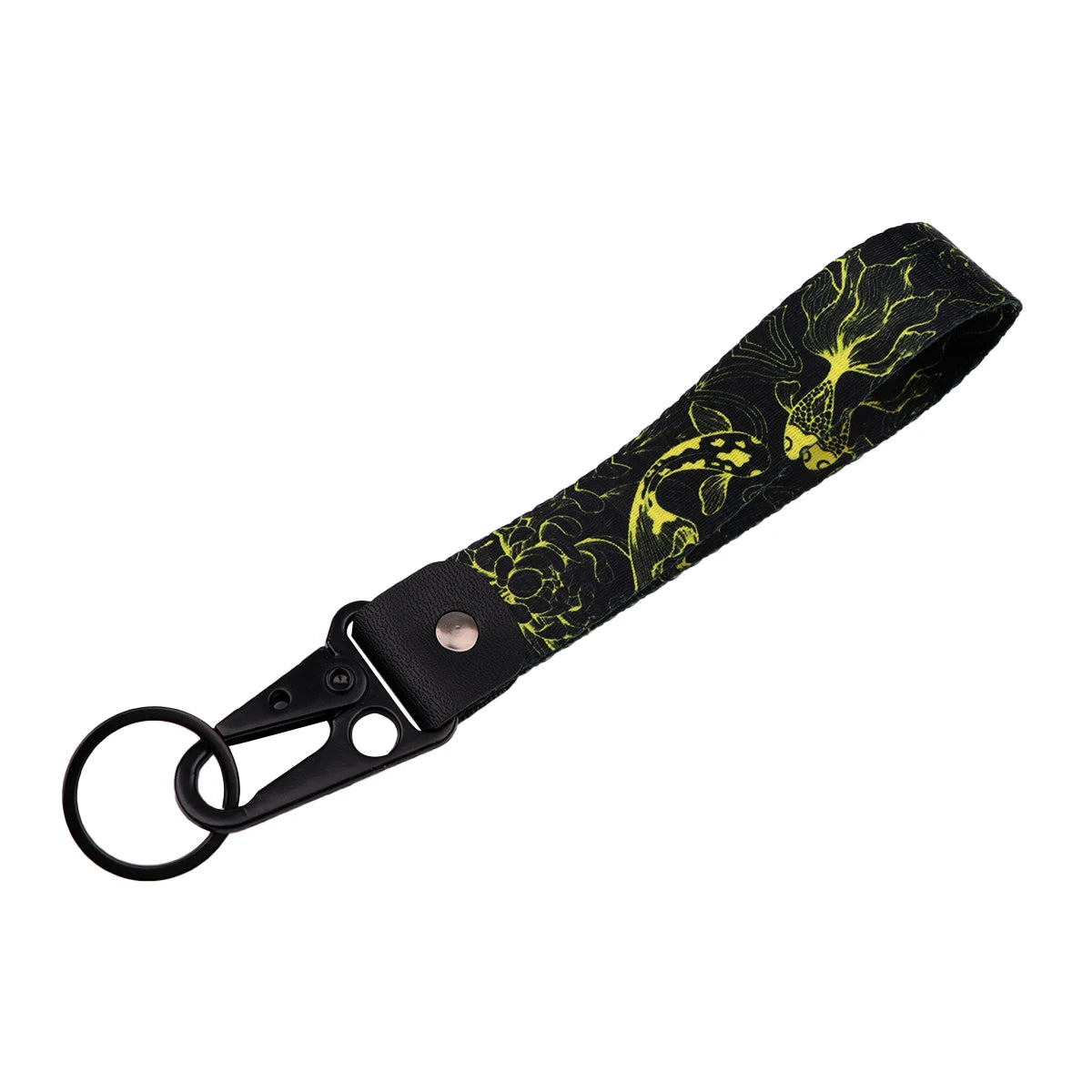 Koi Fish Wrist Keychain Good Luck Short Lanyard Key Ring Holder Multifunctional Wristband for Car Fashion Accessory for Women