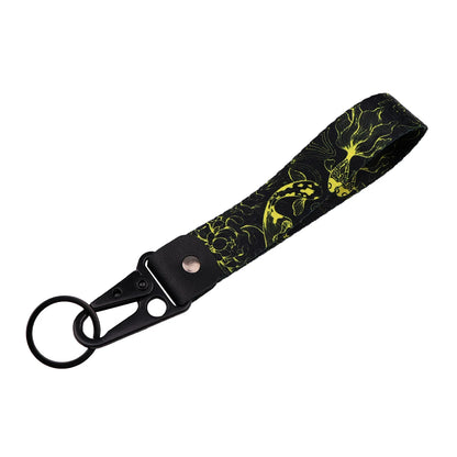 Koi Fish Wrist Keychain Good Luck Short Lanyard Key Ring Holder Multifunctional Wristband for Car Fashion Accessory for Women