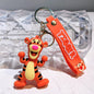 Winnie The Pooh Keychain Cute Bag Decoration Cartoon Couple Silicone Doll Piglet Tigger Eeyore Car Keyring Festival Gifts