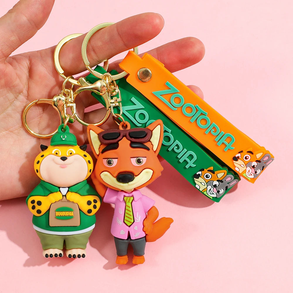 New Anime Zootopia 2 Figure Cute PVC Doll Car Key Ring Accessories Bag Pendant Charm Perfect Christmas Gift for Her