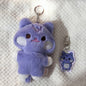 2pcs Kpop Ateez Aniteez Cartoon Character Plush Pendant with Acrylic Keychain Keyring San Bag Accessories Fans Gift Collection