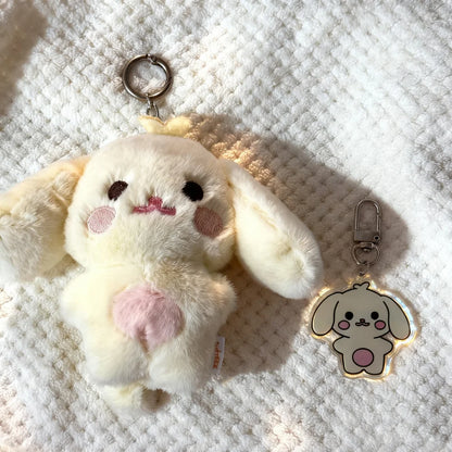 2pcs Kpop Ateez Aniteez Cartoon Character Plush Pendant with Acrylic Keychain Keyring San Bag Accessories Fans Gift Collection