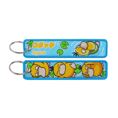 Pokémon Anime Elf Monsters Keychain for Cars Backpack Key Holders Embroidery Keyrings Key Tag Jet Tag Accessories Gifts
