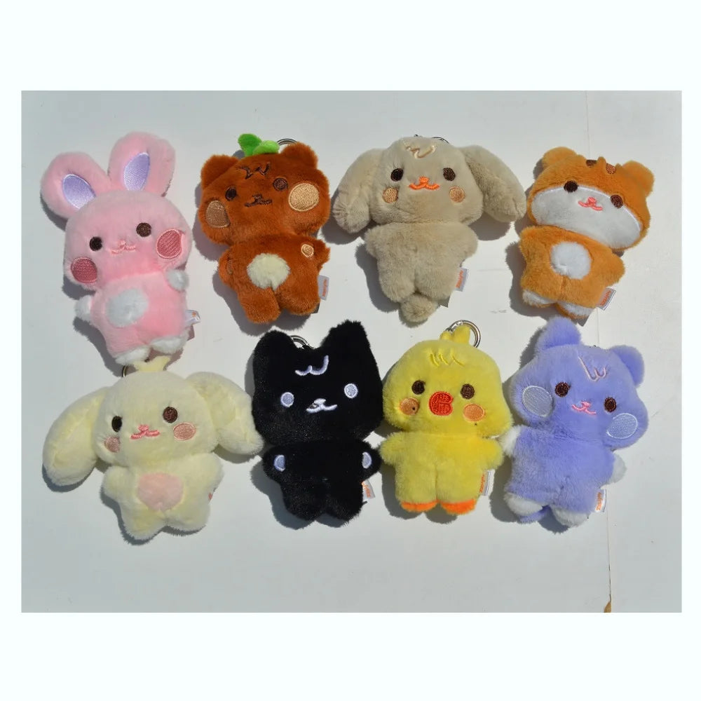 8pcs Kpop 10cm Ateez Aniteez Cute Plushies Keychain Hongjoong Seonghwa Yunho Yeosang San Mingi Wooyoung Keyring Bag Accessories