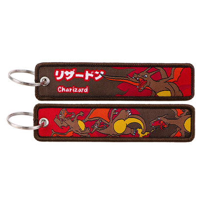 Pokémon Anime Elf Monsters Keychain for Cars Backpack Key Holders Embroidery Keyrings Key Tag Jet Tag Accessories Gifts