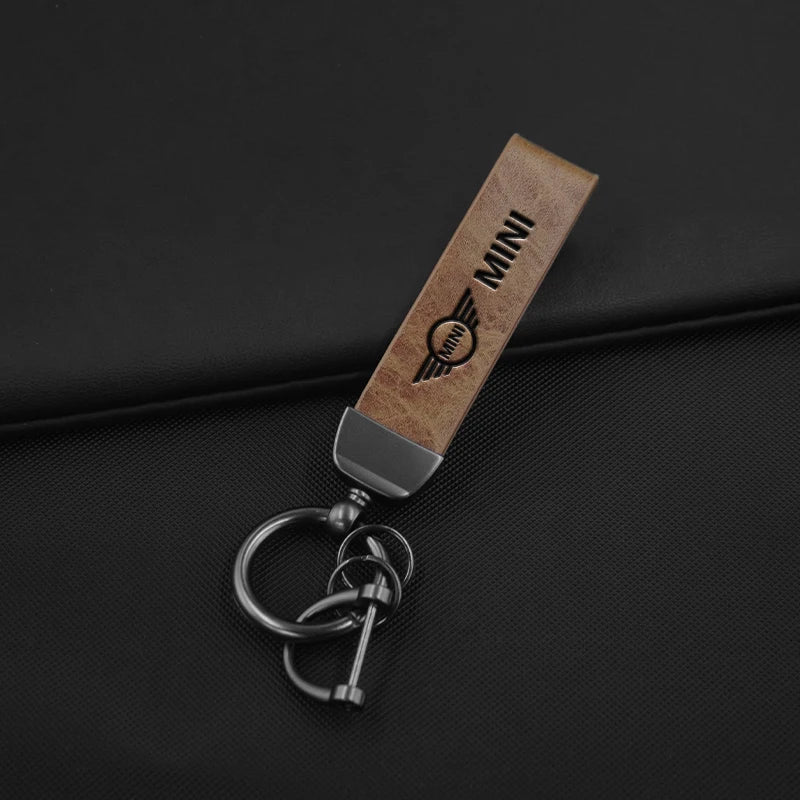 Car Hot Stamping Badge Keychain Zinc Alloy Keyring Accessories For MINI Cooper JCW WORKS R55 R56 F55 F56 R57 R58 R59 R60 R61