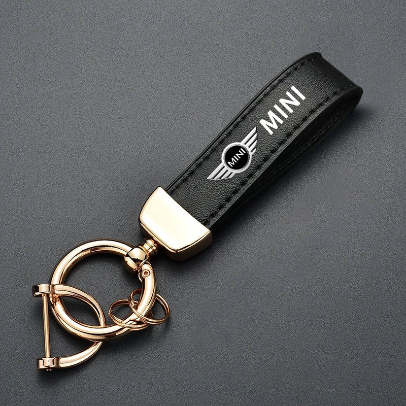 1PC Simple PU Leather Keychain Women Men Car Key Ring Chain For MINI Cooper R56 F56 R50 JCW Cabrio Aceman Countryman Coupe WORKS