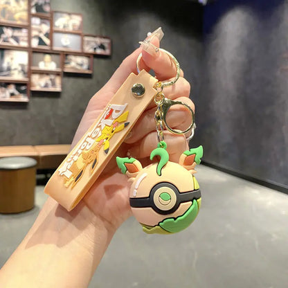 Pokemon Anime Eevee Family Keychain Kawaii Umbreon Shoulder Bag Schoolbag Pendant Cute Sylveon Car Keychain Accessories Gift