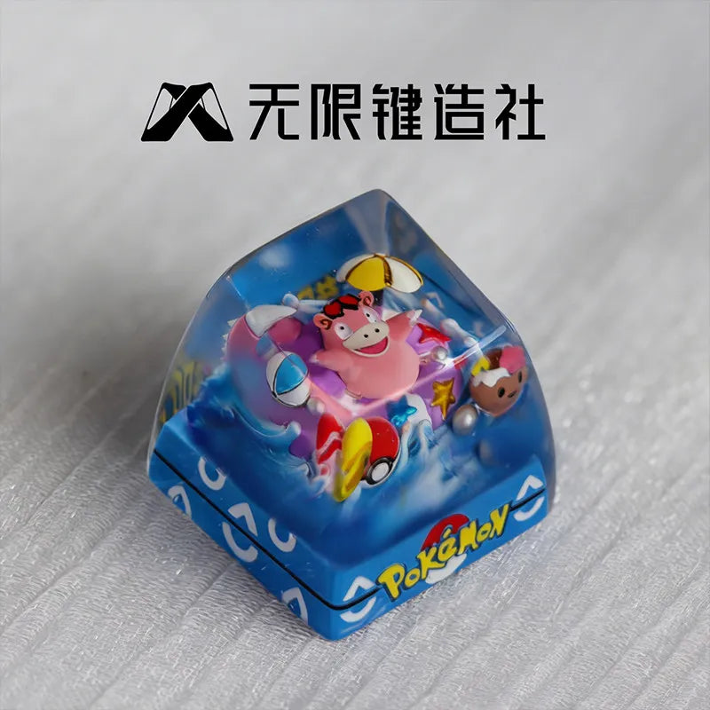 Pokemon Pikachu Transparent Esc Keycap Keyboard Accessories Anime Cute Resin Shrink Drip Glue handmade Keycaps Anime Fans Gift