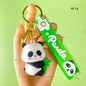 Cute Hold Bamboo Panda Keychain Silicone Giant Panda Schoolbag Doll Pendant Car Keyring Accessories Ornaments Small Gift