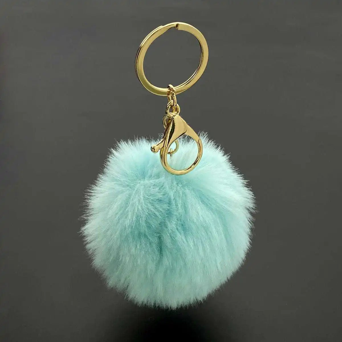 Fluffy Ball Pendant Keychain Artificial Fur Pompom Cute Candy Colors Keyring Charms Jewelry Key Chain Ring for Women Bag Gift