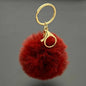 Fluffy Ball Pendant Keychain Artificial Fur Pompom Cute Candy Colors Keyring Charms Jewelry Key Chain Ring for Women Bag Gift