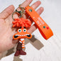 Anime Inside Out Figure Keychains Cute Cartoon Character Schoolbag Pendant Soft Glue Doll Bag Charm Keyring Jewelry Kids Toys