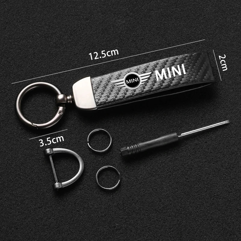 1PC Simple PU Leather Keychain Women Men Car Key Ring Chain For MINI Cooper R56 F56 R50 JCW Cabrio Aceman Countryman Coupe WORKS