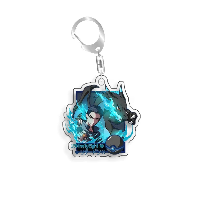 For Pokemon Elf Qikchu Snorlax Zeraora Eevee Charizard Gengar Acrylic Selfmade Cute Cartoon Anime Keychain Pendant Toy Gift 5cm